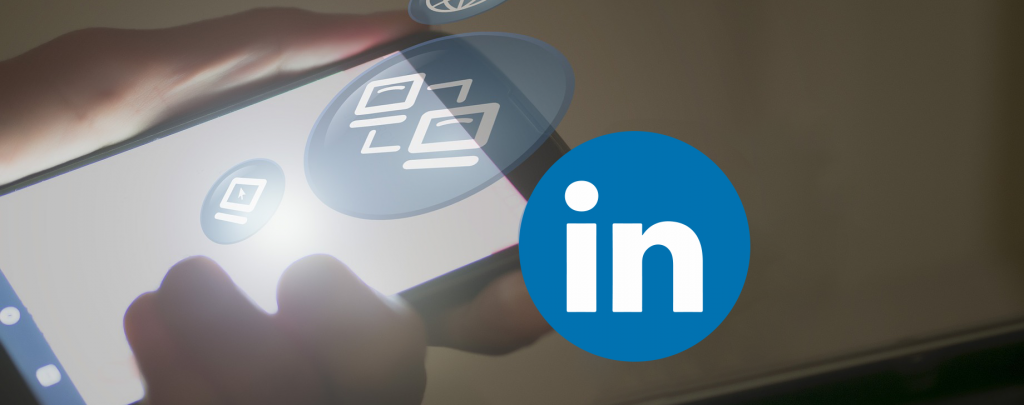 Linkedin logo on a mobile phone