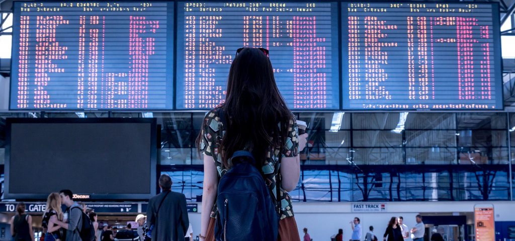 Woman in an airport