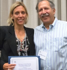 L to R: Winner Linnea Chamberlain with Jeff Moukley, son of Eunice and David Mouckley