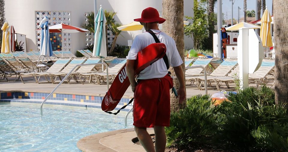 Life guard at a pool